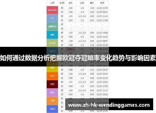 如何通过数据分析把握欧冠夺冠赔率变化趋势与影响因素